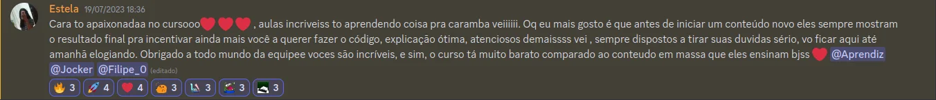 Depoimento Aluno 1